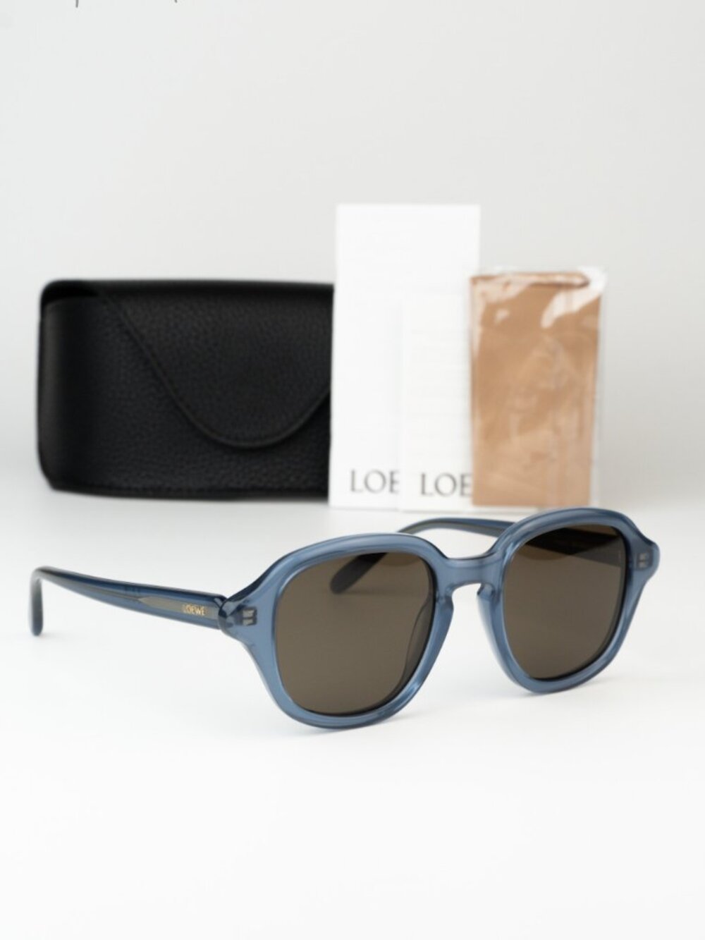 Loewe Women Sunglasses Blue Grey Round LW40163I 84E NEW AUTHENTIC